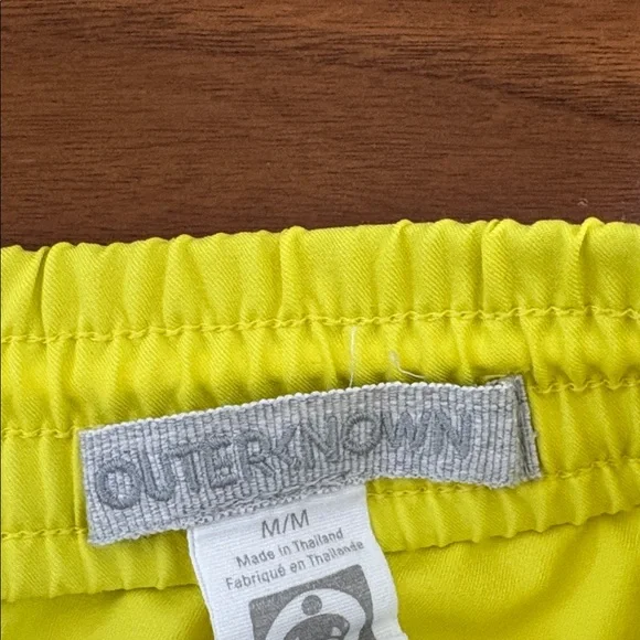 Outerknown Nomadic Volley Shorts Neon Yellow Athletic Swim Outdoor Surf Medium - Picture 4 of 6